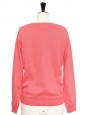 Pull sweat col rond en coton rose Px boutique 110€ Taille 36