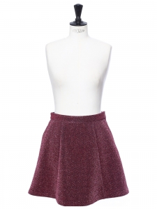 Pink sparkling flared high waist mini skirt Size 38