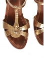 Sandales plates bride cheville en cuir doré Prix boutique 550€ NEUVES Taille 36