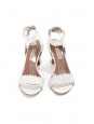 LETICIA White scalloped-leather block heel sandals NEW Retail price €625 Size 39