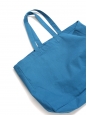 Cyan blue canvas cotton cabas bag with A.P.C white signature