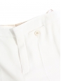 Pantalon taille haute évasée très long en crêpe blanc Prix boutique €750 Taille 36