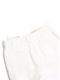 Pantalon taille haute évasée très long en crêpe blanc Prix boutique €750 Taille 36