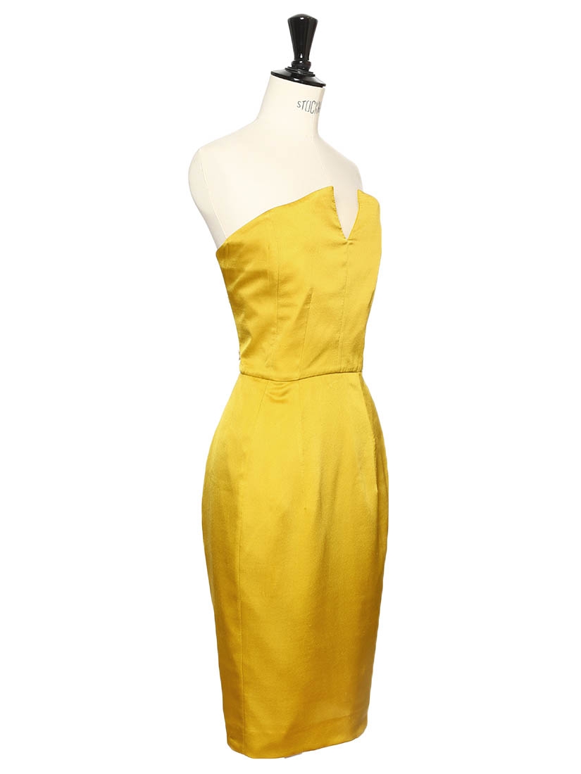 Louise Paris - YVES SAINT LAURENT Saffron yellow silk strapless ...