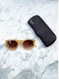 P9 round luxury amber yellow frame sunglasses with burgundy smoke lenses Retail price €260