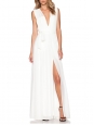 Deep V maxi dress in white pleated crepe Retail price €630 Size XS