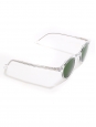 Lunettes de soleil LA PICA monture biseau transparente silver verres minéraux vert bouteille NEUVES Prix boutique 230€