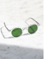 LA PICA Crystal clear frame sunglasses with bottle green mineral lenses Retail price €230 NEW