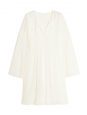 Robe bohème manches longues en crépon de soie et coton blanc ivoire Prix bouteille 1290€ Taille 38