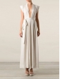 Sachi white voile maxi dress with plunging neckline Retail price €920 Size 36