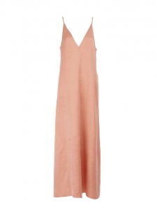 Pink satin V-Neck slip dress with thin straps Retail price 485€ Size 38