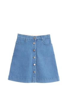 Jupe &agrave; boutons en jean bleu moyen Prix boutique 345&euro; Taille 36