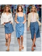 Jupe à boutons en jean bleu moyen Prix boutique 345€ Taille 36
