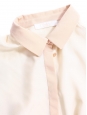 Ecru and beige pink long sleeves silk crepe shirt Retail price 800€ Size 38