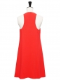 Poppy red crepe sleeveless fit and flare dress Retail price €600 Size 36