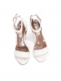 LETICIA White scalloped-leather block heel sandals NEW Retail price €625 Size 39
