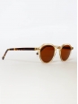 P2 crystal yellow and tortoiseshell frame sunglasses with smoked brown lenses Retail price €260 NEW