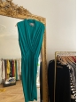 Robe sans manches drapée vert émeraude Px boutique 1000€ Taille 36