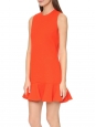 VICTORIA BECKHAM Orange red ruffled wool crepe dress Retail price $625 Size 38 (UK 10)
