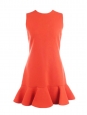 VICTORIA BECKHAM Robe sans manches évasée en crêpe de laine orange rouge Px boutique 550€ Taille 38 (UK 10)