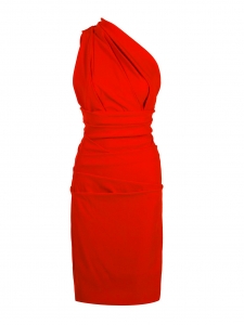 Plaza one-shoulder bright red stretch-crepe cocktail dress Retail price €1150 Size XS