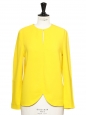 Top MAY manches longues col rond en crêpe jaune soleil NEUF Prix boutique 550€ Taille 38