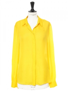 Signature amber yellow silk shirt Retail price €220 Size 38