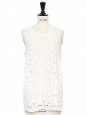 White cotton lace sleeveless top Retail price €495 Size 36