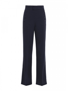 Andrae button-embellished navy blue cady wide-leg pants Retail price €460 Size 36