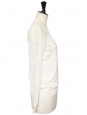 Pull col rond en laine et dentelle blanc ivoire manches et dos dentelle Prix boutique 690€ Taille XS