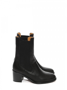 NICOLE black leather low heel chelsea boots Retail price 530€ Size 39