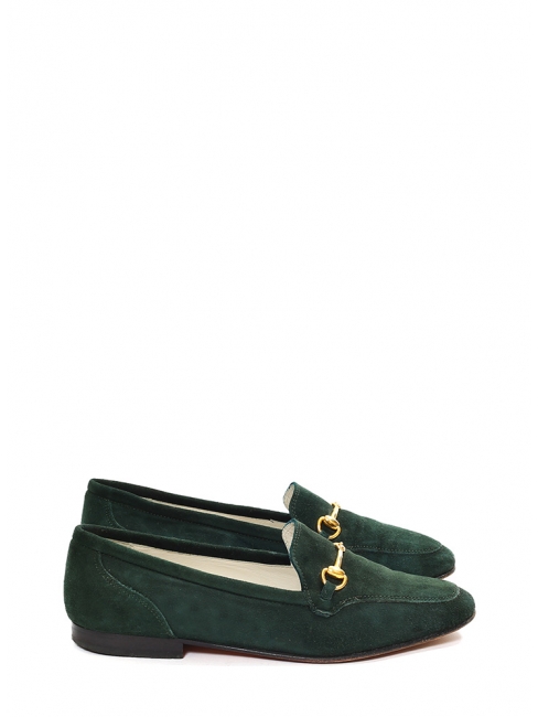 Louise Paris - BALLY Hunter green suede leather flat loafers Retail ...