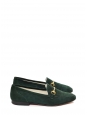 Hunter green suede leather flat loafers Retail price €450 Size 36.5