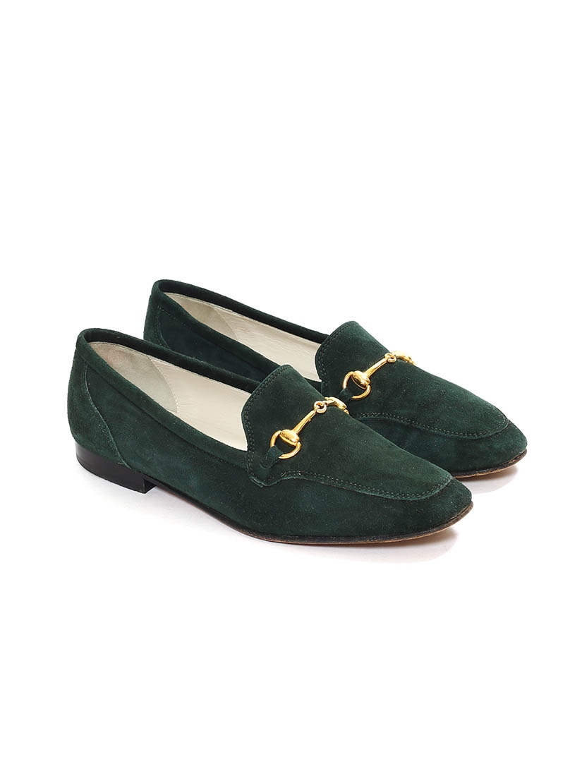 Louise Paris - BALLY Hunter green suede leather flat loafers Retail ...