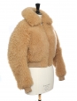LINNE TEDDY BEAR Camel brown shearling jacket Retail price $3414 Size 36