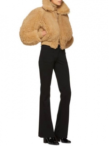 LINNE TEDDY BEAR Camel brown shearling jacket Retail price $3414 Size 36