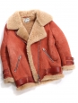 VELOCITE Sienna brown and camel beige shearling jacket Retail price €2400 Size 34 to 38