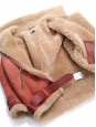 VELOCITE Sienna brown and camel beige shearling jacket Retail price €2400 Size 34 to 38