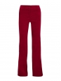 CLARET Satin-trimmed red cotton-blend velvet bootcut pants Retail price €145 Size US 6