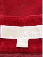 Pantalon CLARET taille haute évasé en velours rouge et bande satin Prix boutique 145€ Taille US 6