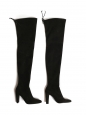 HIGHLAND black suede over the knee heel boots Retail price $880 Size 37