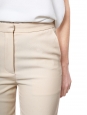 Cream ecru wool and silk gold zip elastic ankle jogging pants Retail price €1150 Size 34