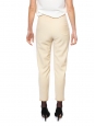 Cream ecru wool and silk gold zip elastic ankle jogging pants Retail price €1150 Size 34