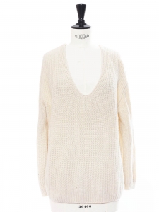 V neckline alpaga blend knit sweater Retail price €290 Size S