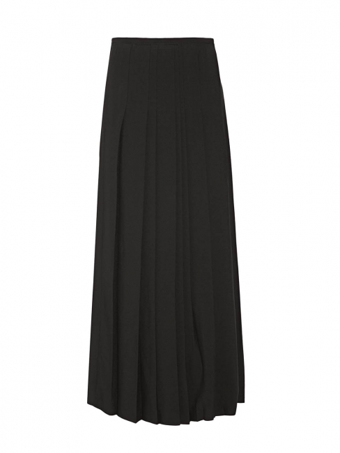 Black pleated crepe low waist wrap maxi skirt Retail price £1600 Size 34/36