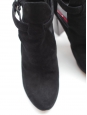 Bottines low boots à talon en bois et suède noir Px boutique 950€ Taille 37