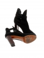 Black suede low boots with wooden heels Retail price €900 Size 37