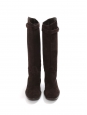 Black suede flat riding boots Retail price €800 Size 40