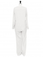 Combinaison pantalon manches longues en crêpe blanc gris pâle Prix boutique 395€ Taille 38