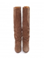 Camel brown suede and leather wedge boots Retail price €750 Size 37